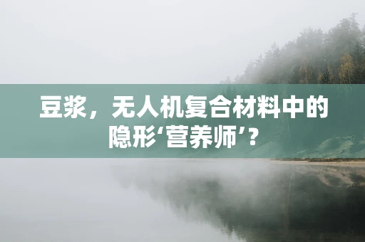豆浆，无人机复合材料中的隐形‘营养师’？