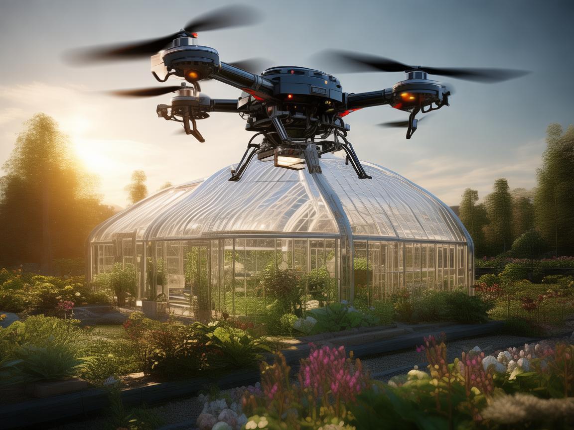 无人机助力植物园温室复合物料精准作业