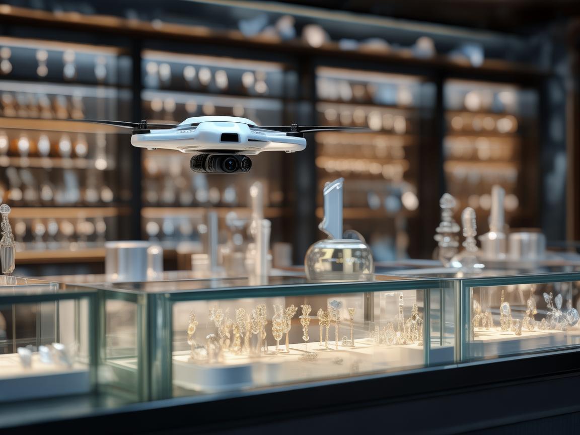 无人机助力珠宝店柜台物料管理