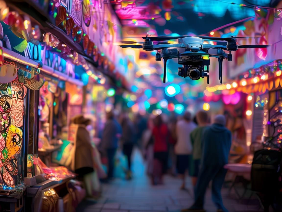 无人机助力夜市动漫展，复合物料打造独特体验