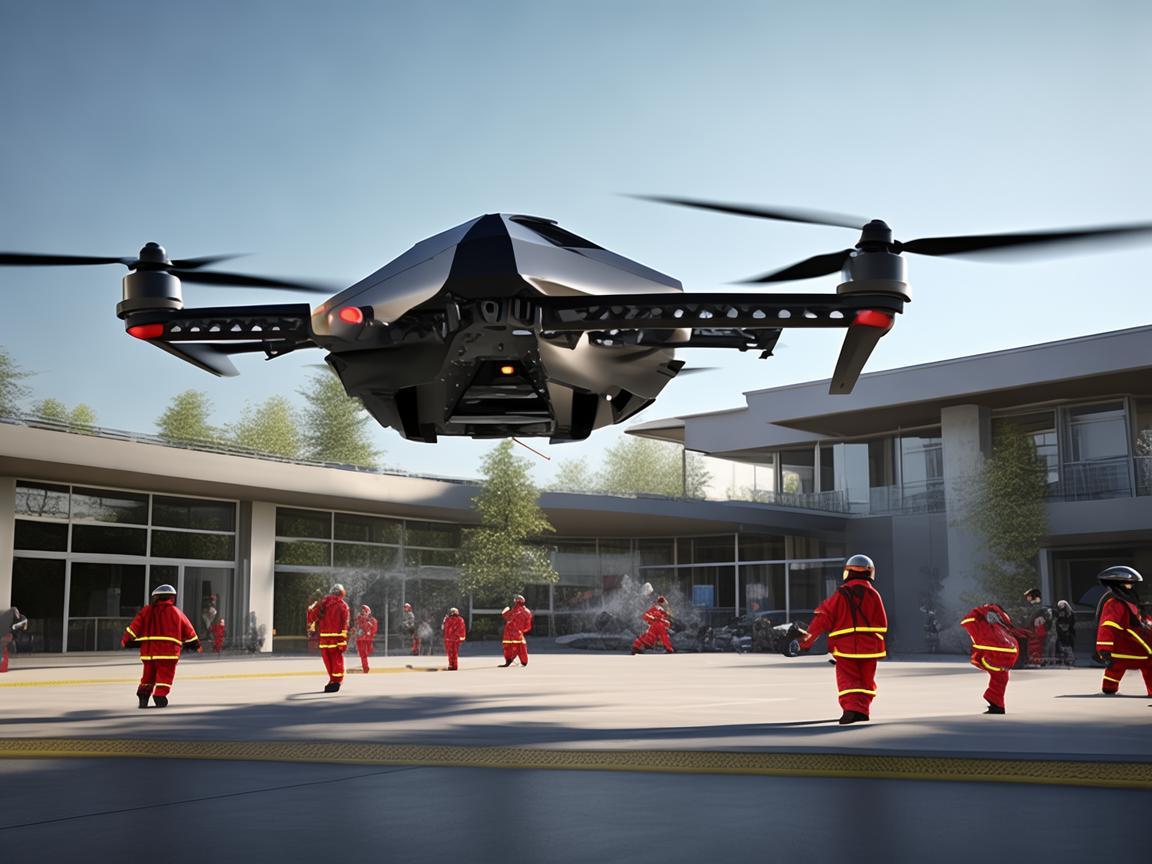 无人机复合物料助力消防员救援