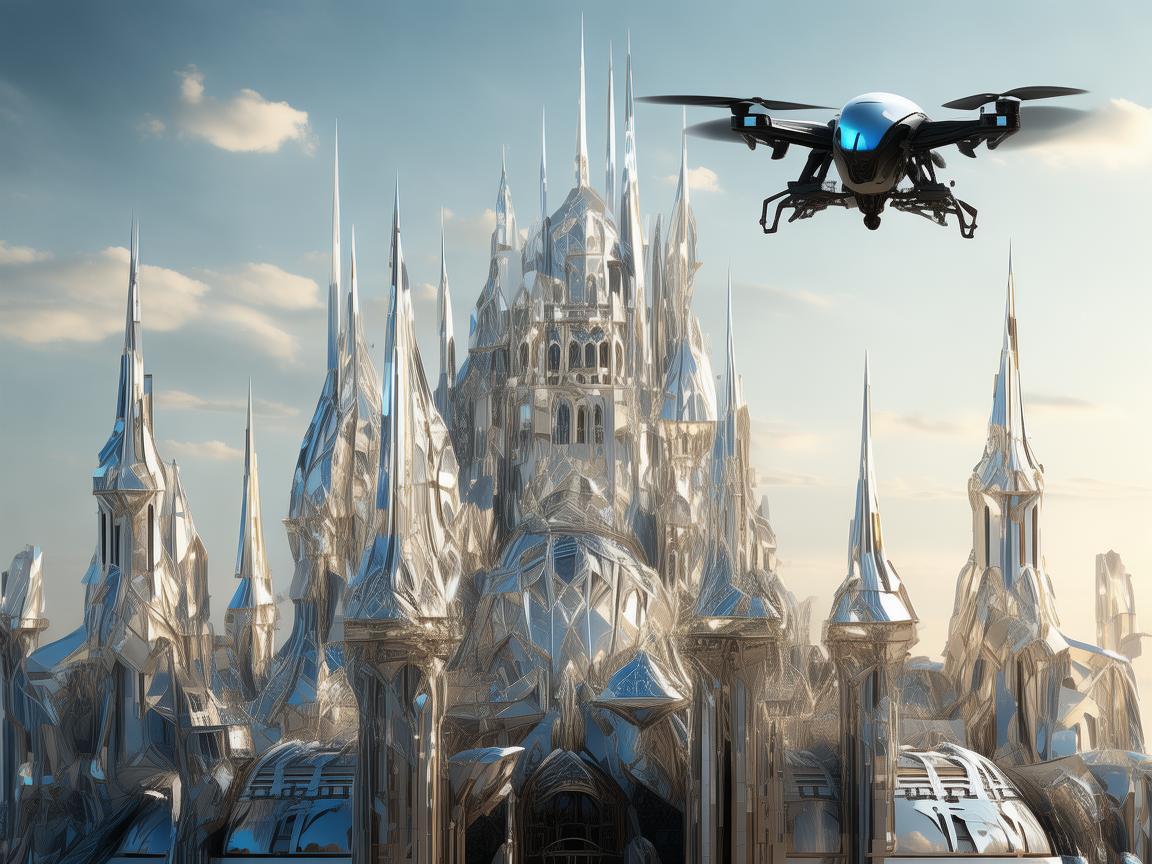 无人机助力城堡塔楼复合物料构建